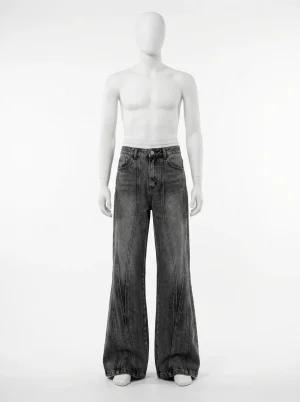 Pantalon flare coton baggy patchwork hip hop homme - Vue 1 - Pantalon flare