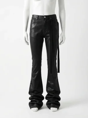 Pantalon flare denim enduit homme streetwear oversize - Vue 1 - Pantalon flare