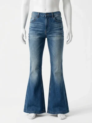 Pantalon flare denim grande taille rétro homme - Vue 1 - Pantalon flare
