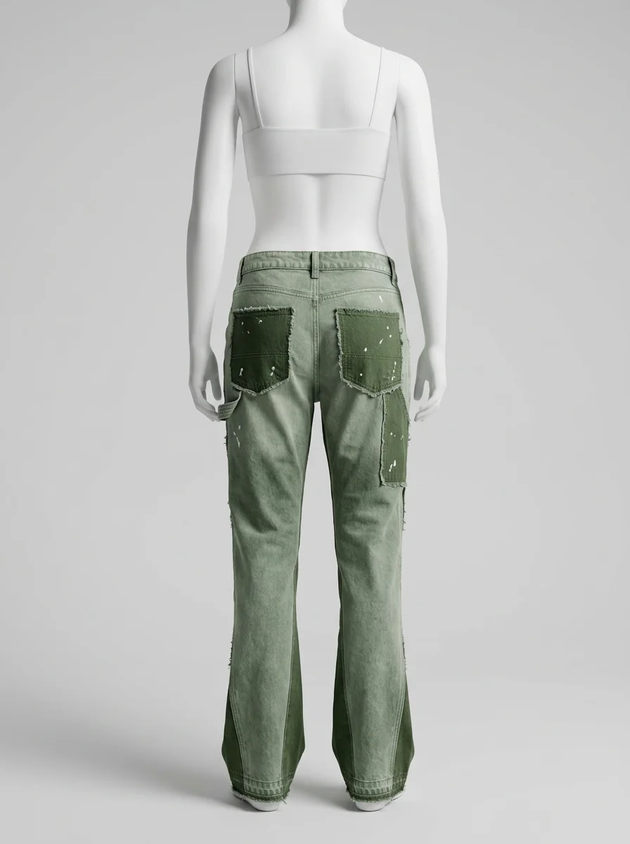 Pantalon flare denim homme vintage style workwear - Vue 3 - Pantalon flare