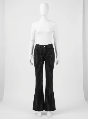 Pantalon flare denim taille basse vintage femme - Vue 1 - Pantalon flare