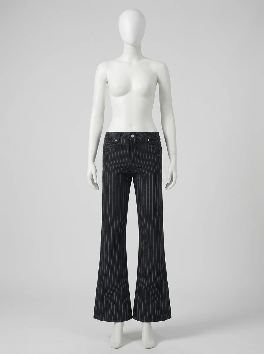 Pantalon flare denim taille basse vintage femme - Vue 10 - Pantalon flare