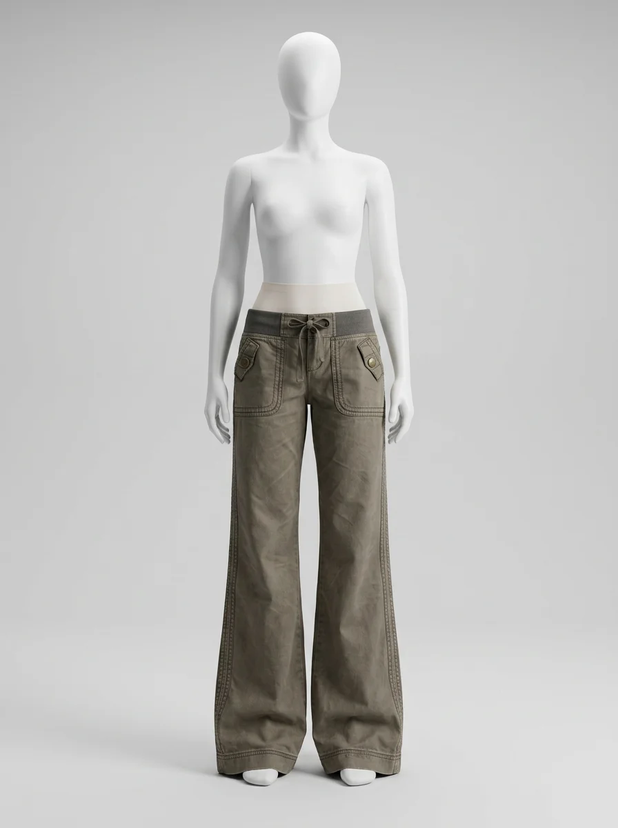 Pantalon flare denim taille basse vintage femme - Vue 12 - Pantalon flare