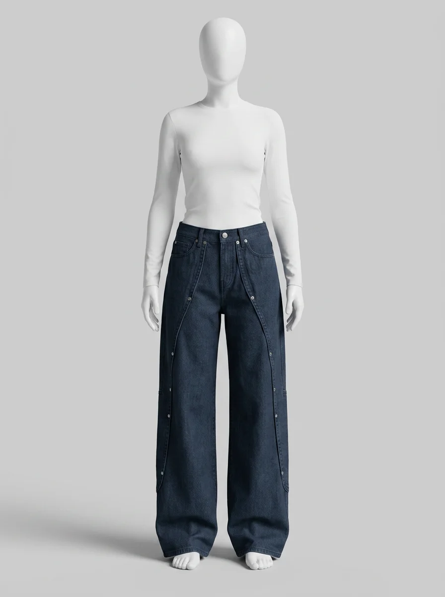Pantalon flare denim taille basse vintage femme - Vue 14 - Pantalon flare