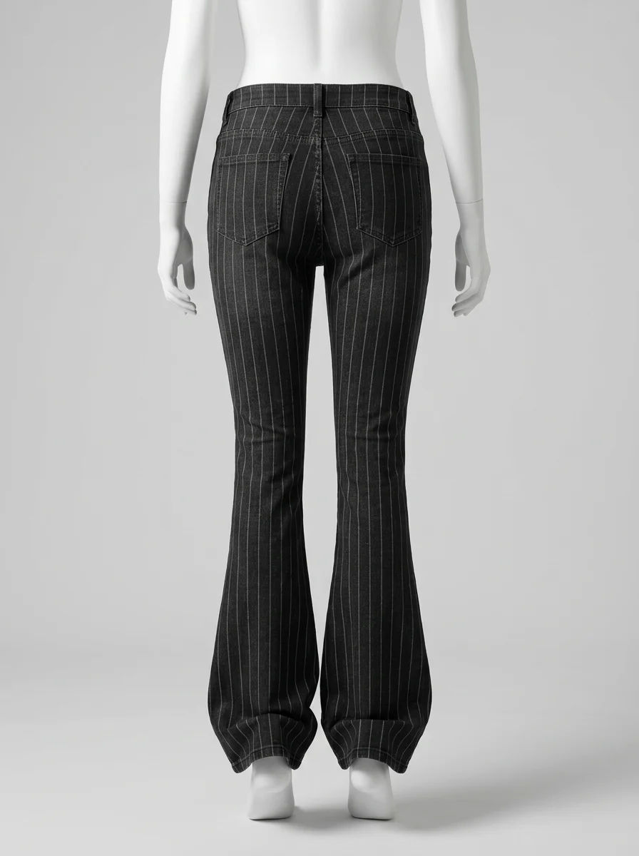 Pantalon flare denim taille basse vintage femme - Vue 2 - Pantalon flare