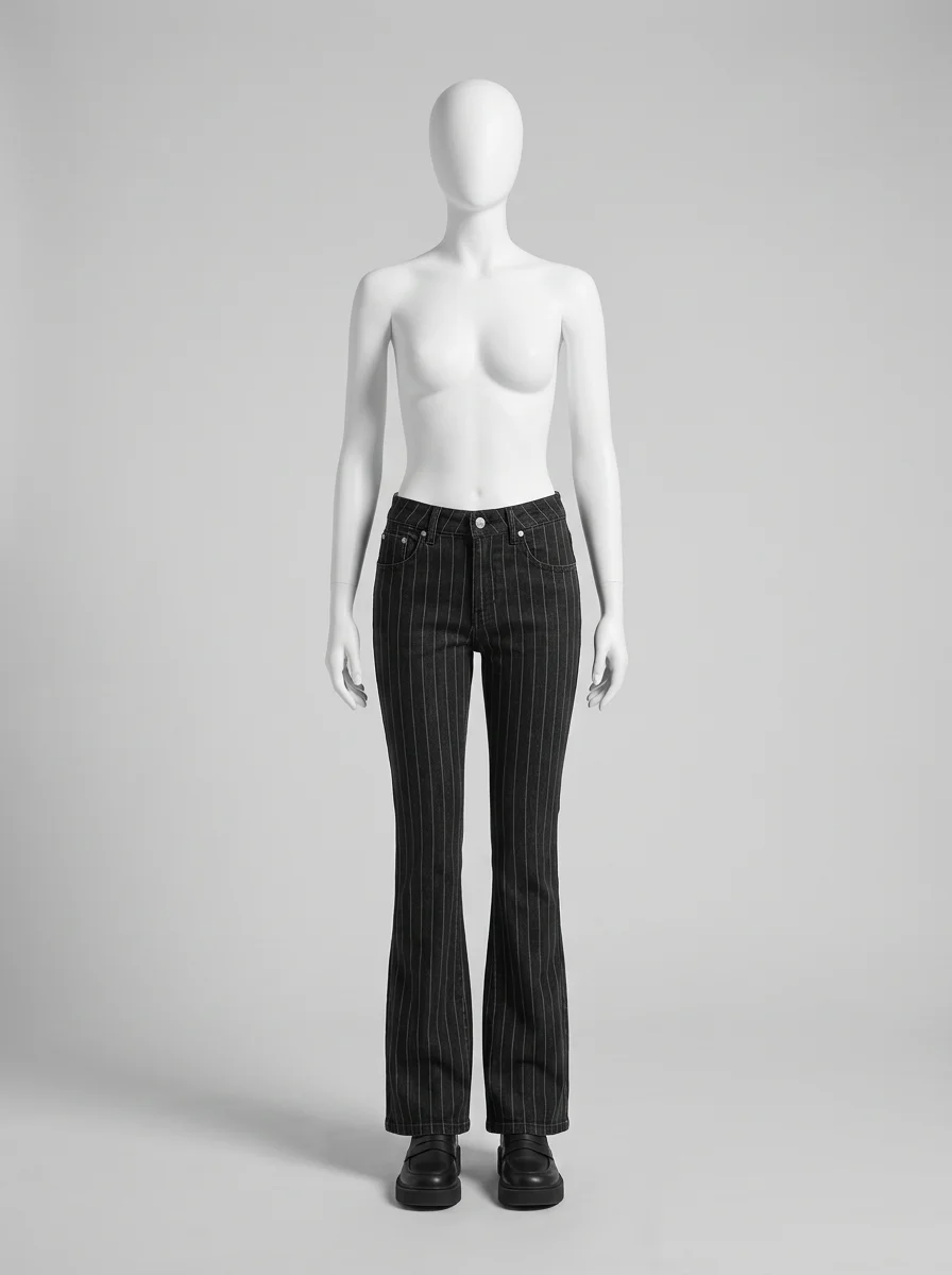 Pantalon flare denim taille basse vintage femme - Vue 5 - Pantalon flare