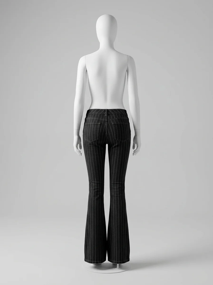 Pantalon flare denim taille basse vintage femme - Vue 6 - Pantalon flare