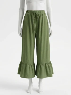 Pantalon flare grande taille fluide décontracté femme - Vue 1 - Pantalon flare