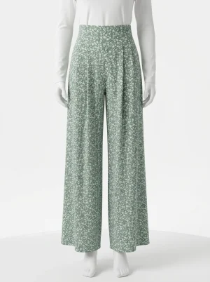 Pantalon flare imprimé floral fluide quotidien femme - Vue 1 - Pantalon flare