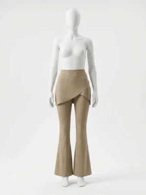 Pantalon flare nylon sport taille haute sculptant femme - Vue 1 - Pantalon flare