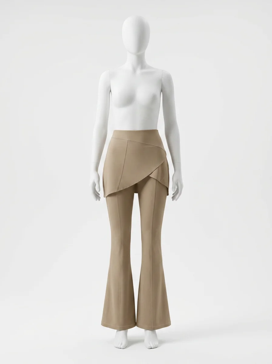 Pantalon flare nylon sport taille haute sculptant femme - Vue 1 - Pantalon flare