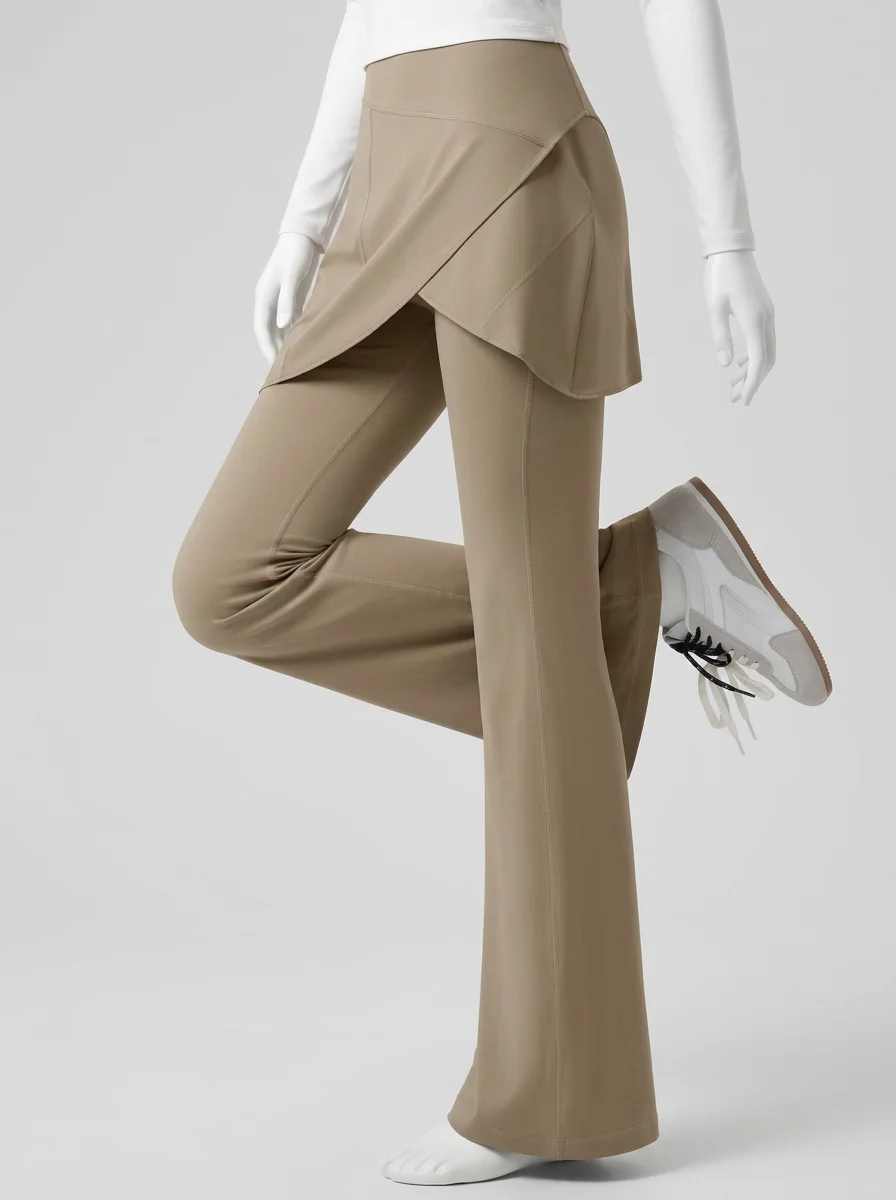 Pantalon flare nylon sport taille haute sculptant femme - Vue 10 - Pantalon flare