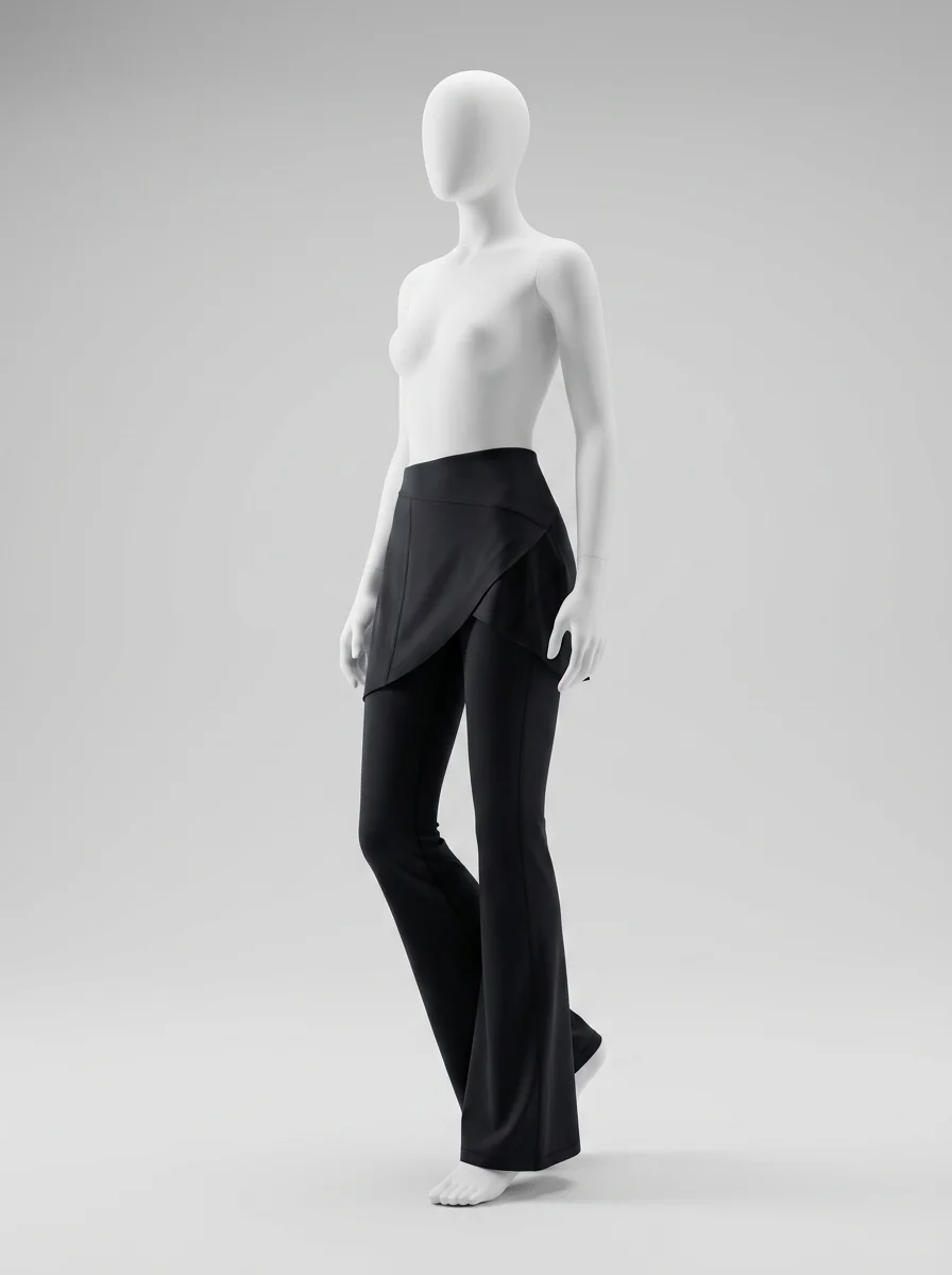 Pantalon flare nylon sport taille haute sculptant femme - Vue 2 - Pantalon flare