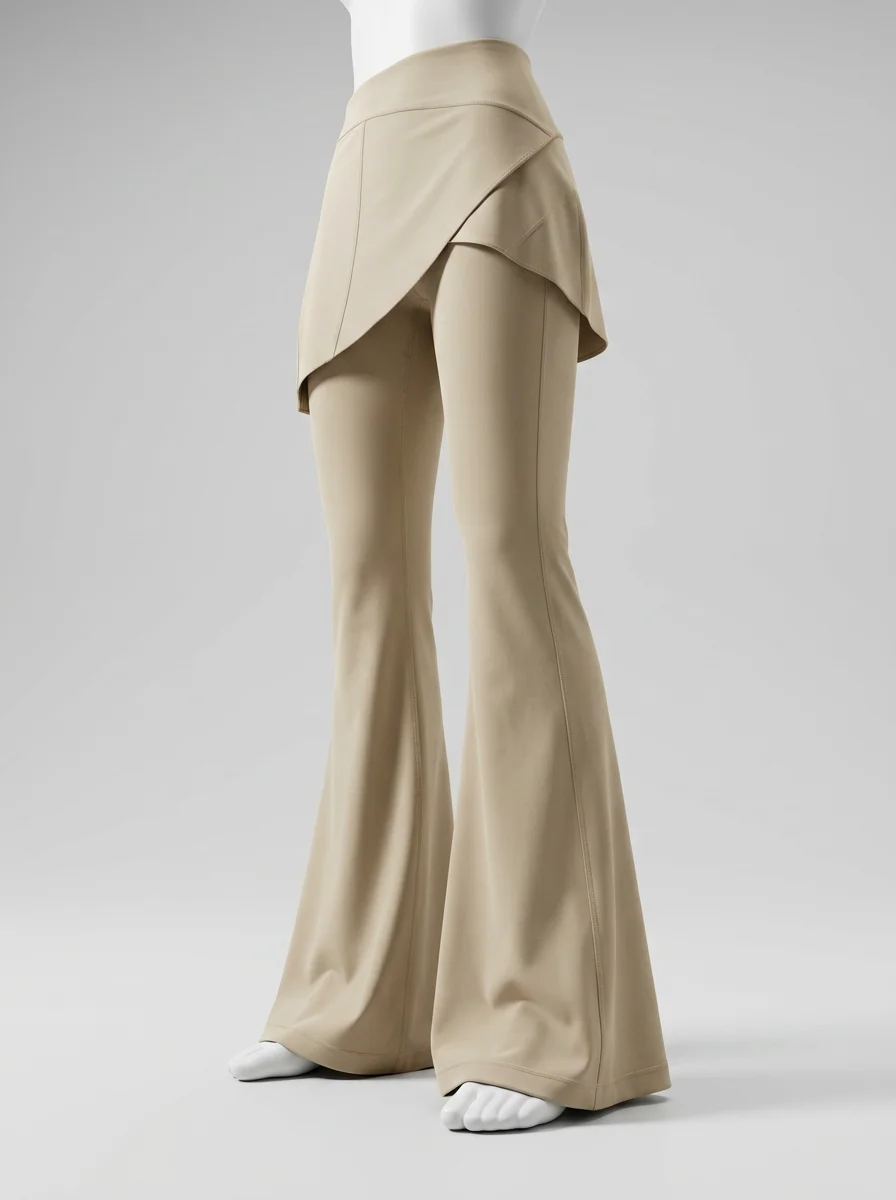 Pantalon flare nylon sport taille haute sculptant femme - Vue 4 - Pantalon flare