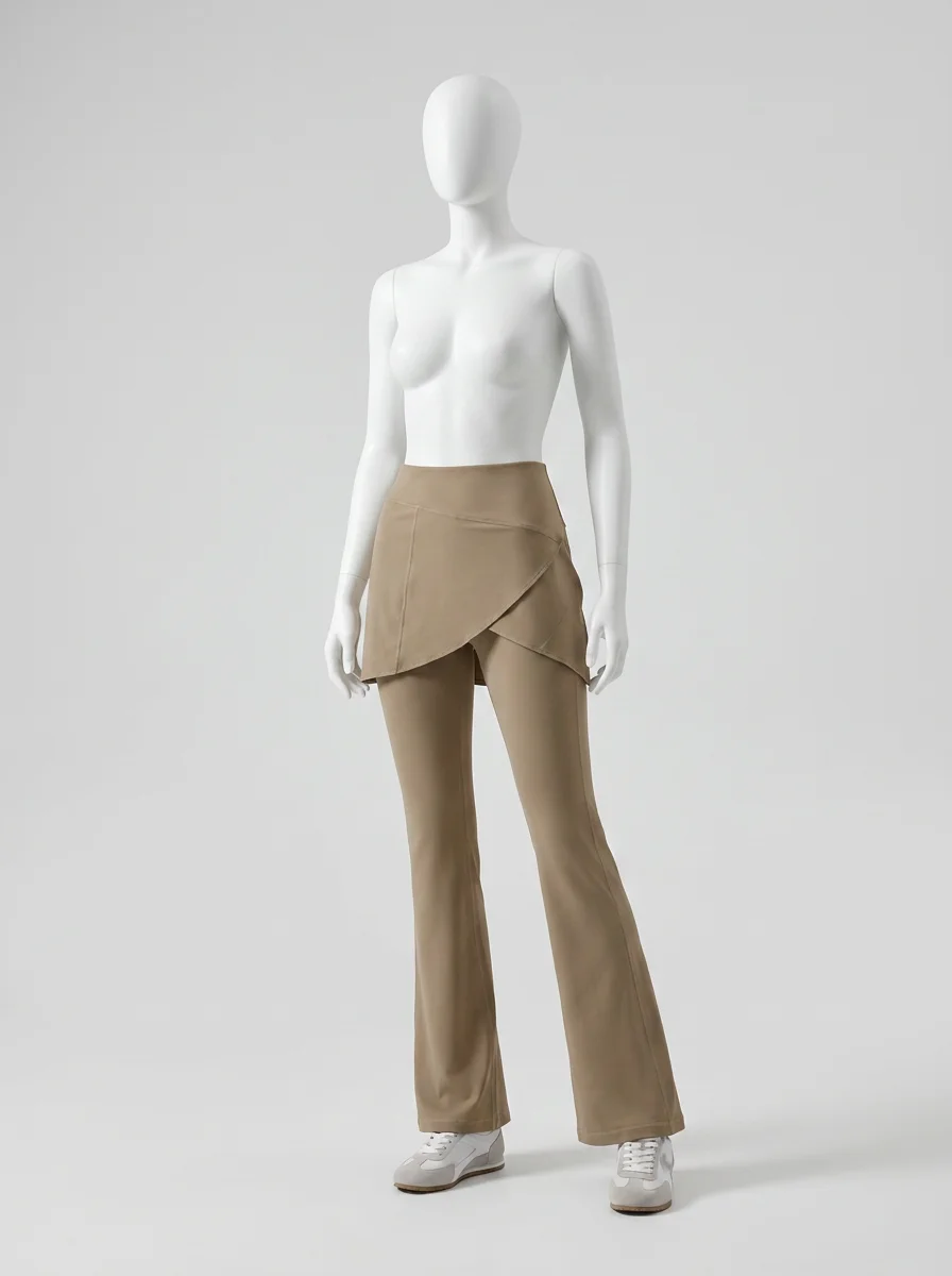 Pantalon flare nylon sport taille haute sculptant femme - Vue 6 - Pantalon flare
