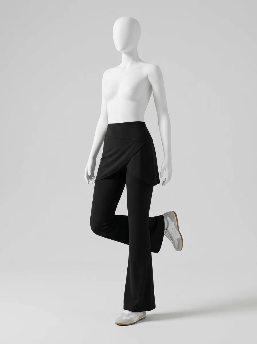 Pantalon flare nylon sport taille haute sculptant femme - Vue 7 - Pantalon flare