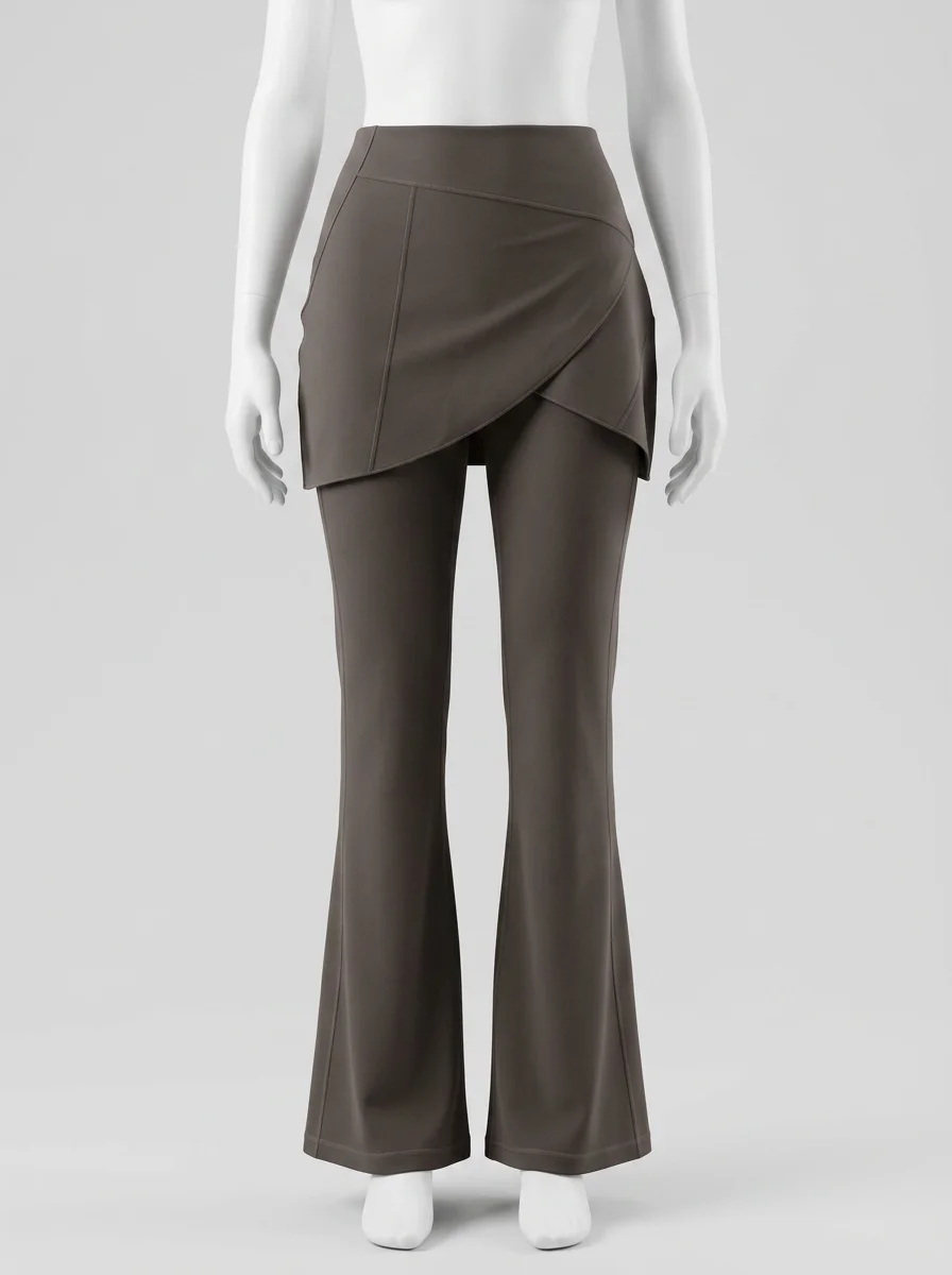 Pantalon flare nylon sport taille haute sculptant femme - Vue 8 - Pantalon flare