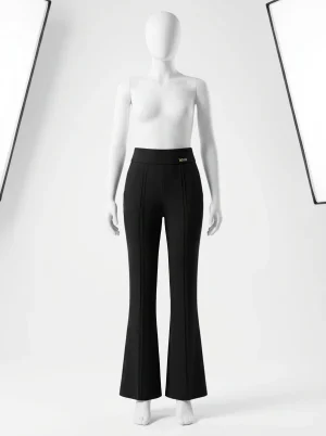 Pantalon flare nylon viscose business taille haute femme - Vue 1 - Pantalon flare