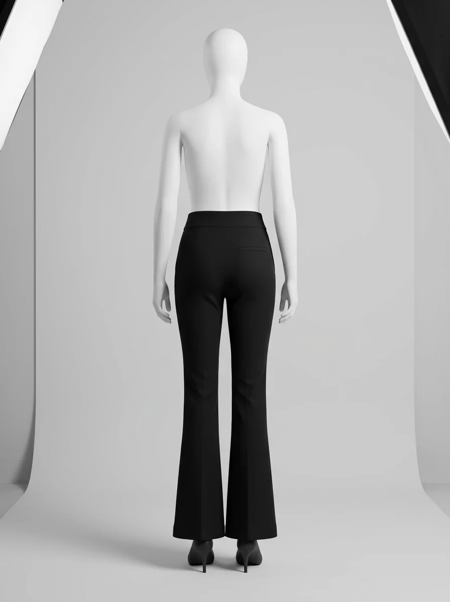 Pantalon flare nylon viscose business taille haute femme - Vue 3 - Pantalon flare
