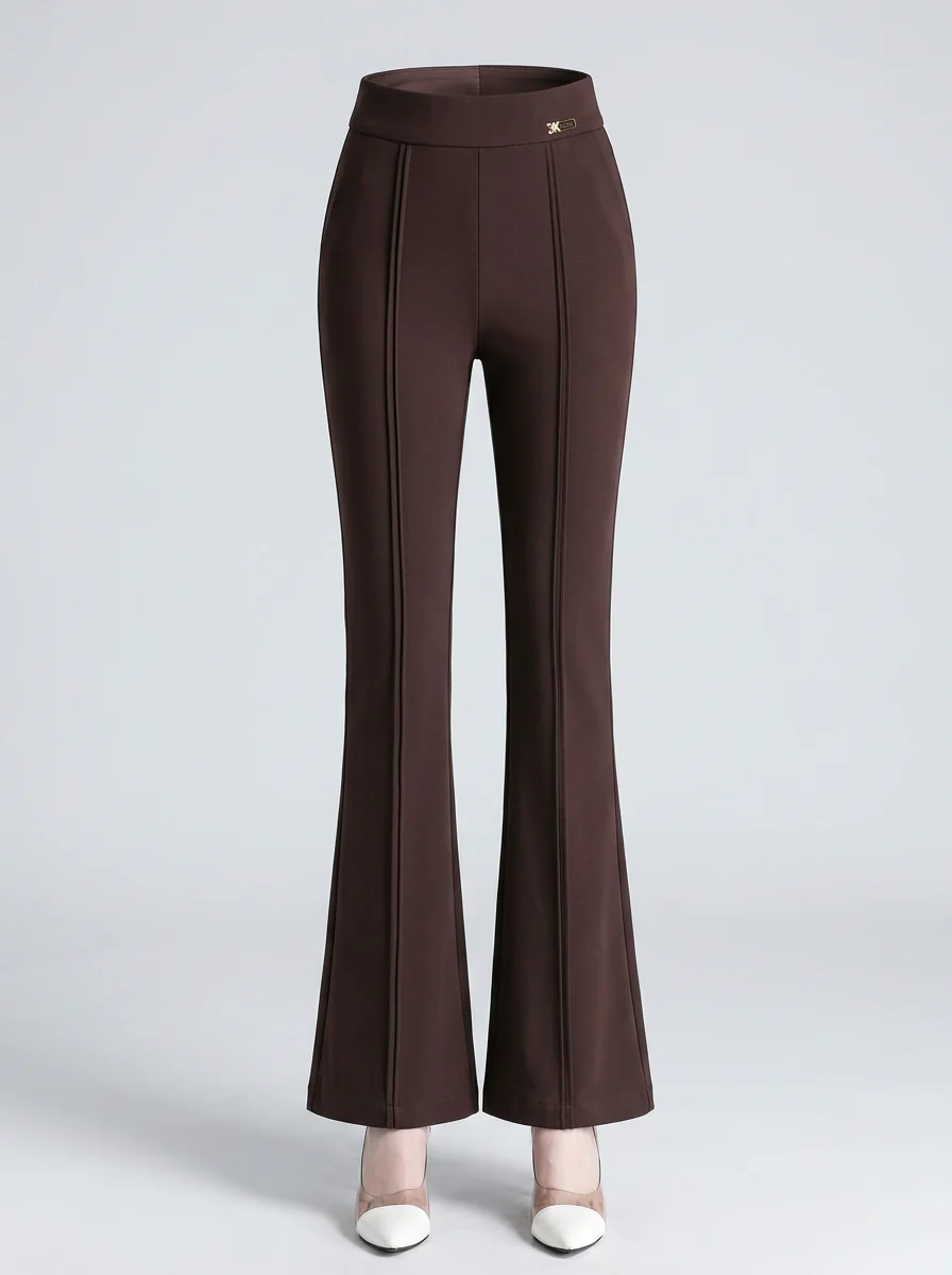 Pantalon flare nylon viscose business taille haute femme - Vue 6 - Pantalon flare