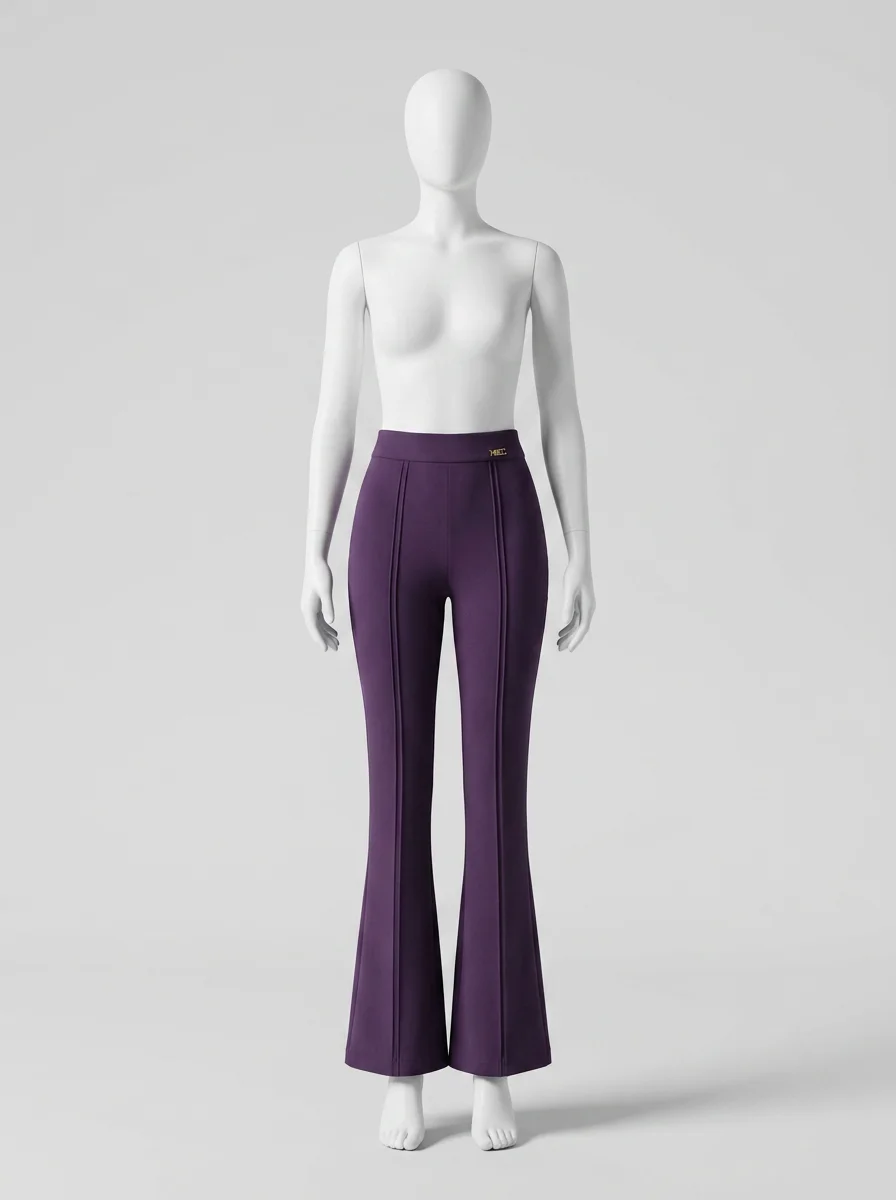 Pantalon flare nylon viscose business taille haute femme - Vue 7 - Pantalon flare